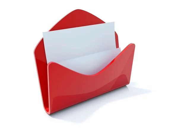 Ícone de correio vermelho — Fotografia de Stock