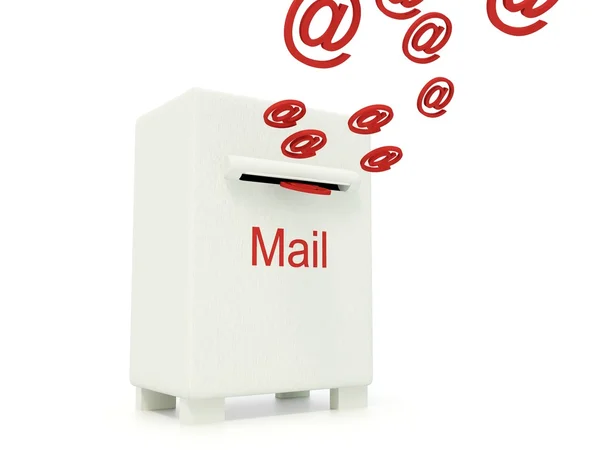 Κουτί λευκό ηλεκτρονικού ταχυδρομείου — Φωτογραφία Αρχείου