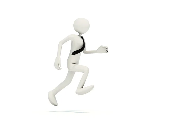 Beyaz izole runing adam — Stok fotoğraf