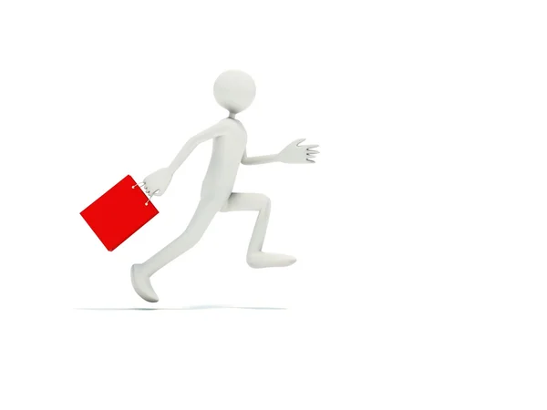 Correndo homem com saco — Fotografia de Stock