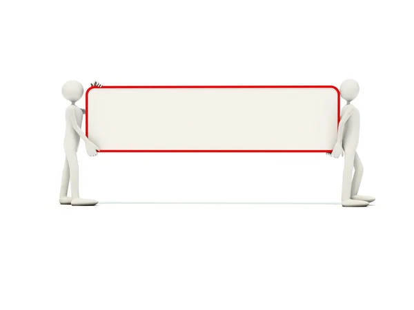 Two man with empty board — Stock Photo, Image