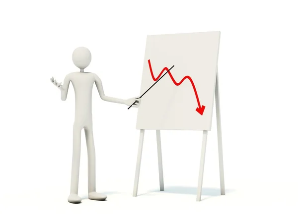 Man with bysiness graph — Stock Photo, Image