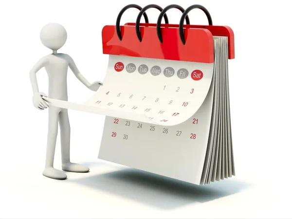 红色日历的人man med röd kalender — Stockfoto