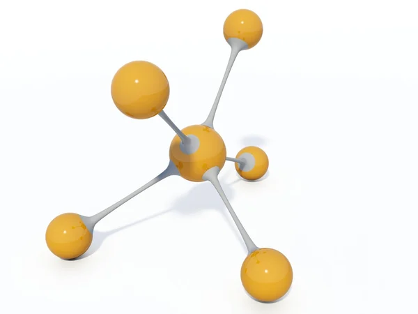 Помаранчева молекула ізольована на білому — стокове фото