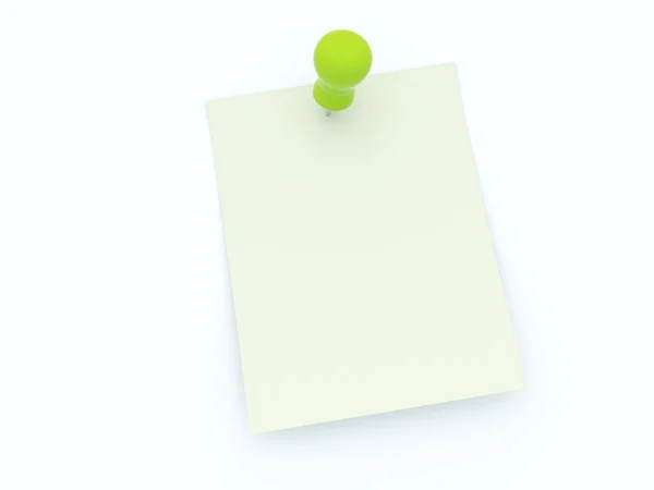 Note with green pin — Stock Photo, Image