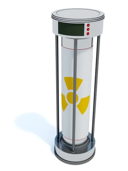 Bateria atômica com sinal de radiação — Fotografia de Stock