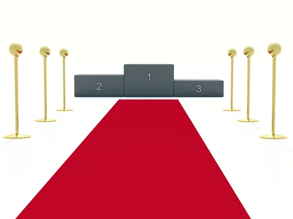 Pedestal preto com faixa vermelha — Fotografia de Stock