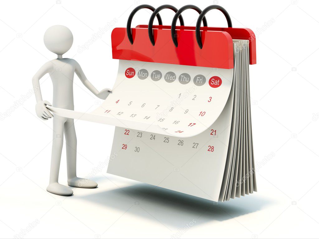 Man with red calendar
