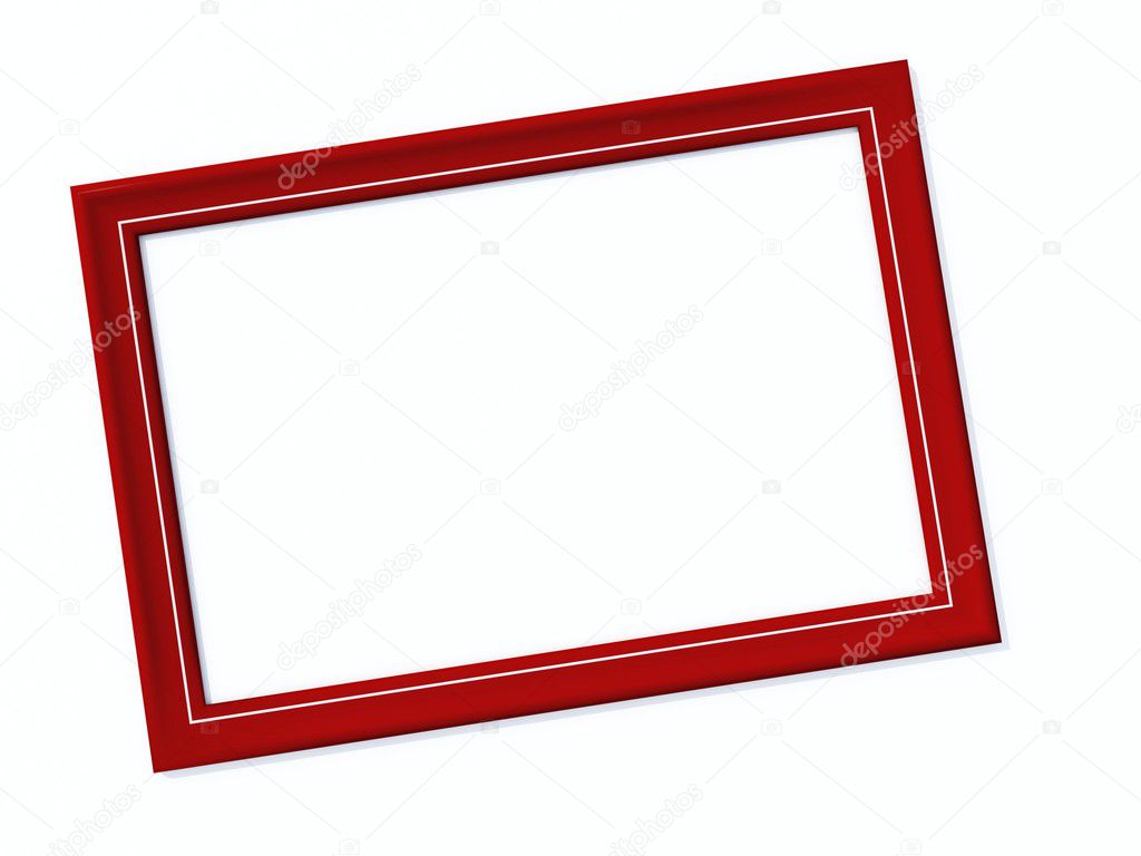 Empty red photo frame
