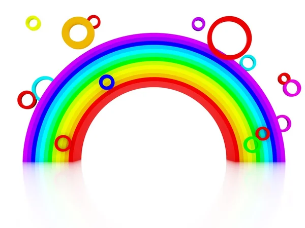 3d arco-íris com círculos — Fotografia de Stock