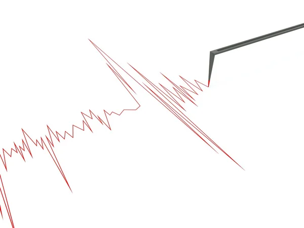 Красный граф с маркером — стоковое фото