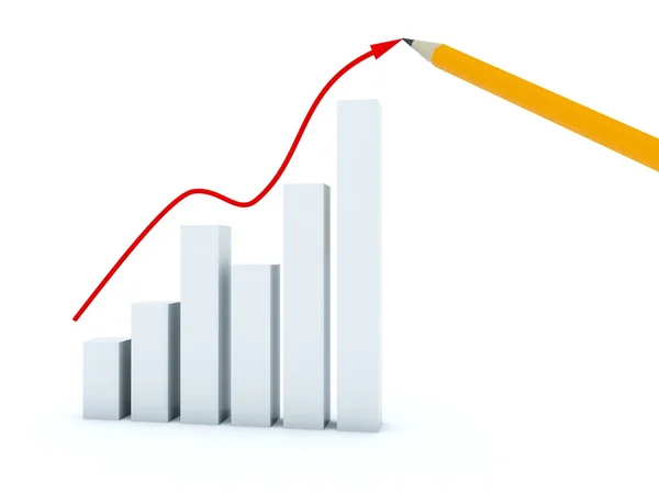 Gráfico de negocios con flecha —  Fotos de Stock