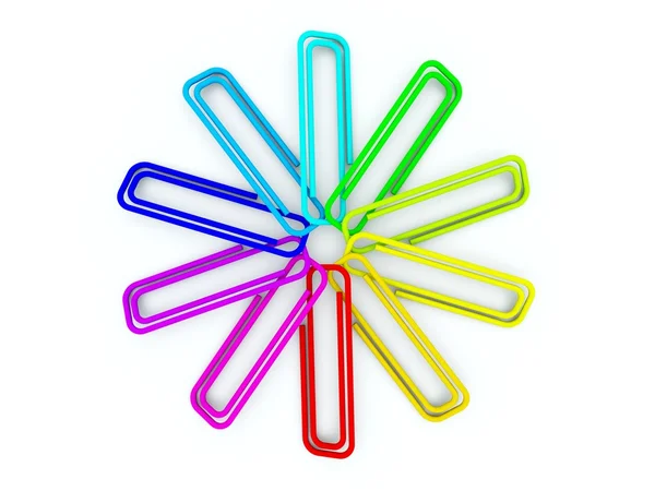 Gekleurde paperclips — Stockfoto