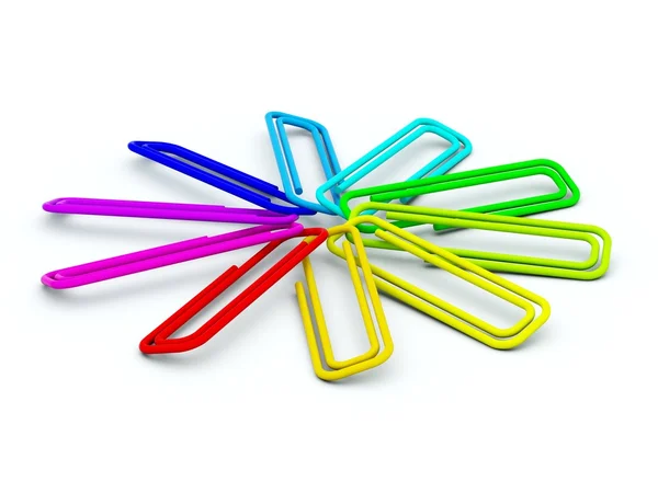 Colored paper clips — Stock Photo, Image