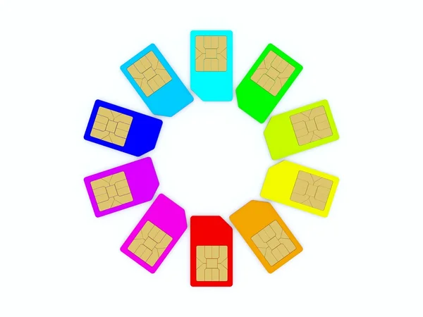 Colored sim card — Stock Photo, Image