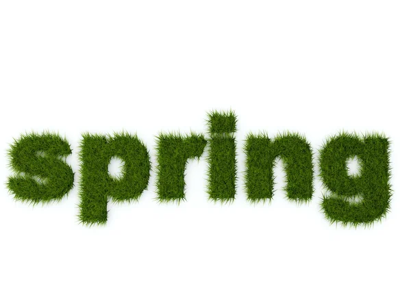 Słowo trawa wiosna — Zdjęcie stockowe