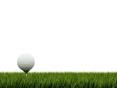 Golf ball ower green grass clipart