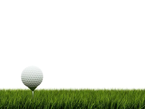 Golf piłka ower zielona trawa — Zdjęcie stockowe