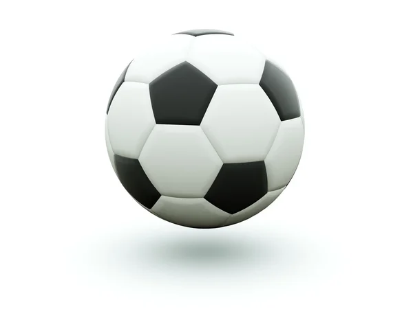 Чорно-білий футбол ізольовано на whi — стокове фото