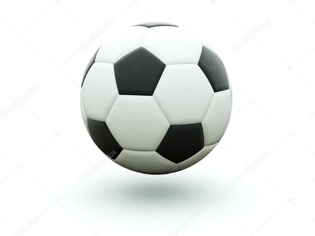 Black and white football isolated on whi