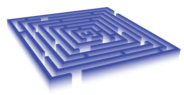 Прямоугольный голубой лабиринт — стоковое фото