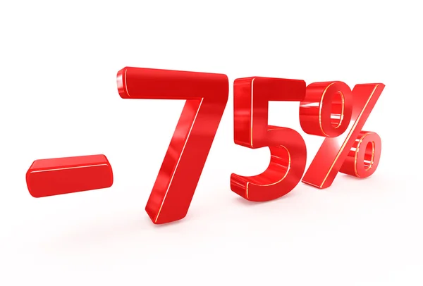 75% procentach czerwony sprzedaży znak — Zdjęcie stockowe