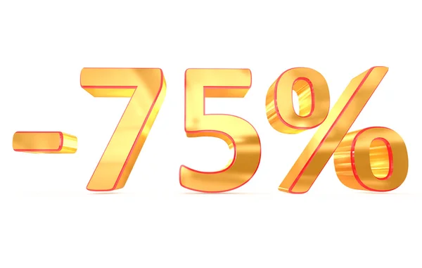 75% percents sale gold sign — Stock Photo, Image