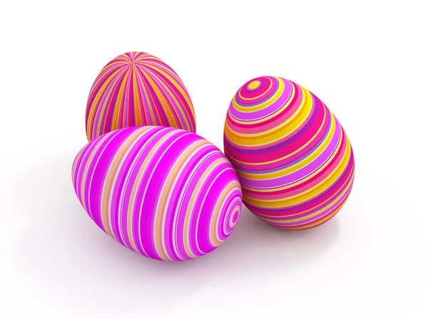 Három színes húsvéti tojás — Stock Fotó