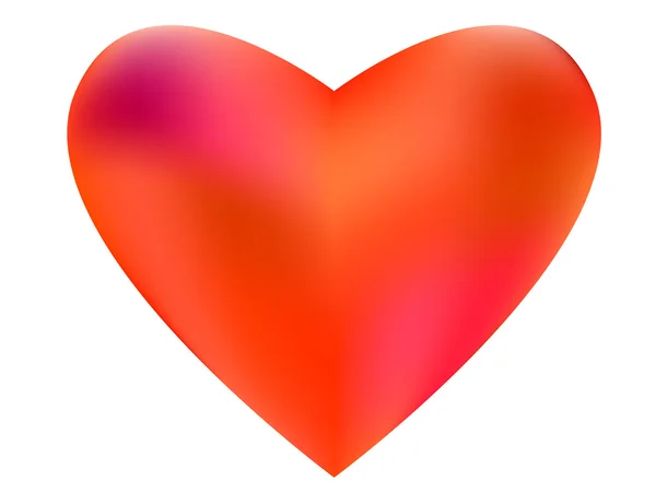 Rött hjärta på vit bakgrund — Stock vektor
