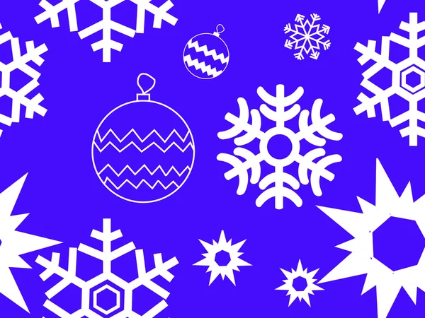 Snowflakes pattern on blue background — Stock Vector