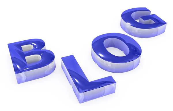 Blue blog sign on white background — Stock Photo, Image