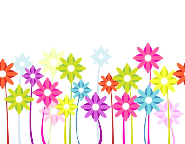 カラフルな花のシームレスなパターン — ストックベクタ