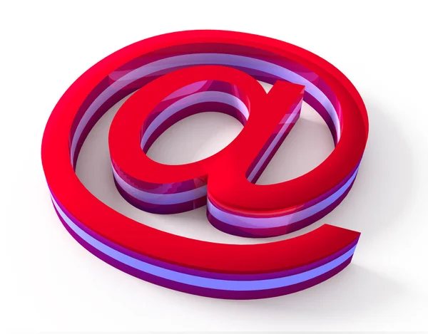 Rode e-mail ondertekenen op witte achtergrond — Stockfoto