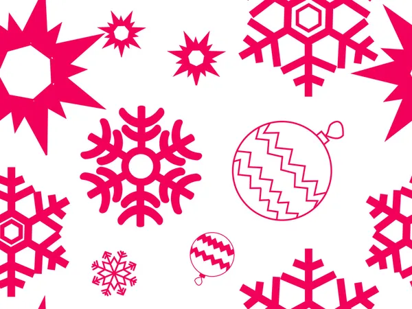 Flocon de neige rouge motif sans couture — Image vectorielle