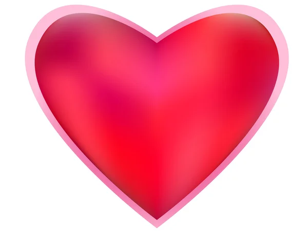 Rudé srdce na bílém pozadí — Stockový vektor