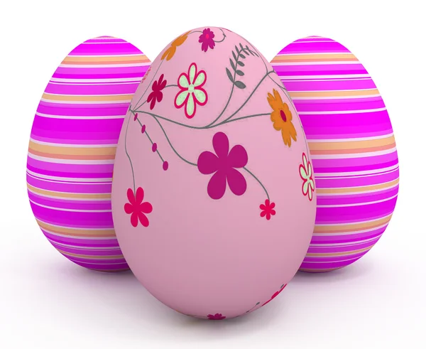 Tres huevos de Pascua coloridos — Foto de Stock