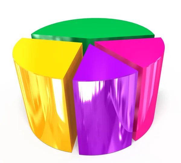 3d torta gráfico colorido — Fotografia de Stock