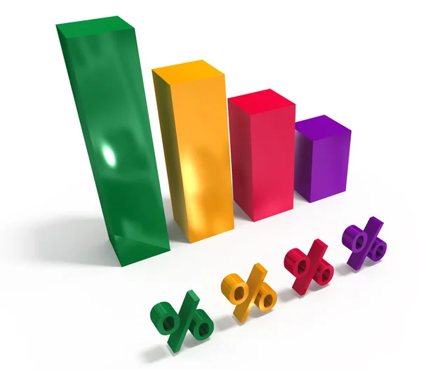 3d bar colorful graph — Stock Photo, Image