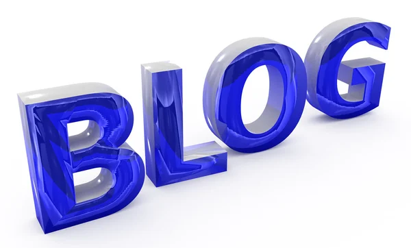 Blue blog sign on white background — Stock Photo, Image
