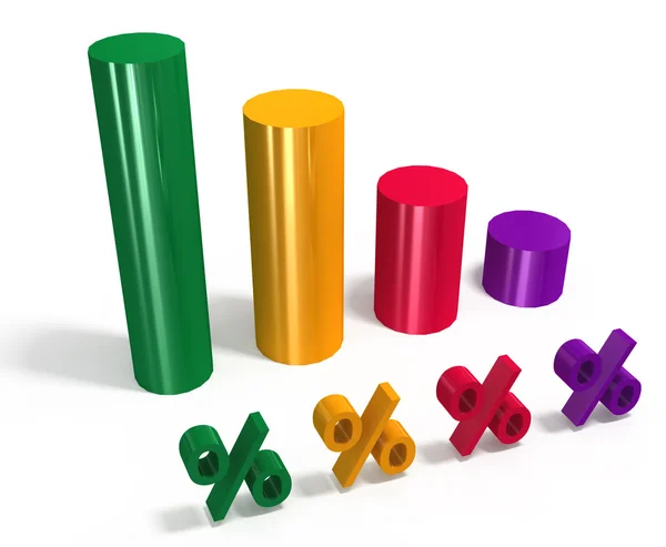 3d bar colorful graph — Stock Photo, Image