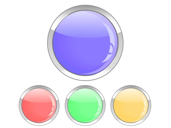 Glossy colorful button — Stock Vector