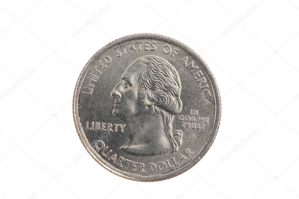 Closeup of US Quarter Coin Heads