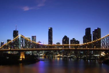 Brisbane at night Australia clipart