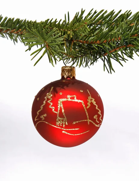 Karácsonyi piros üveg ball — Stock Fotó