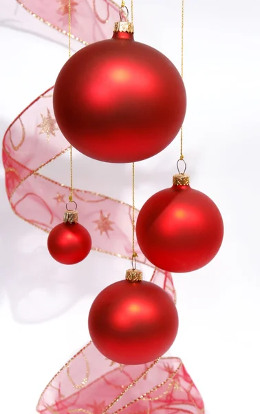 Christmas red glass balls — Stock Photo, Image