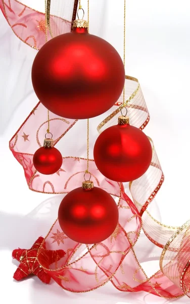 Boules de verre rouge Noël — Photo