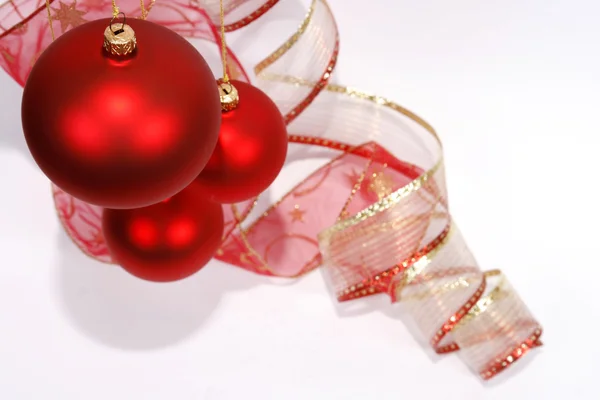 圣诞节红色玻璃彩球 — 图库照片