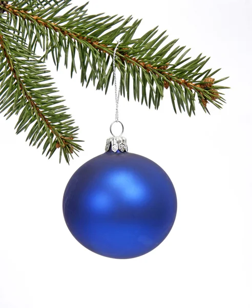 Christmas blue glass ball — Stock Photo, Image