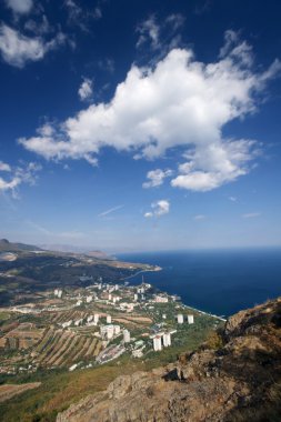 Small town on Black Sea coast, Crimea clipart