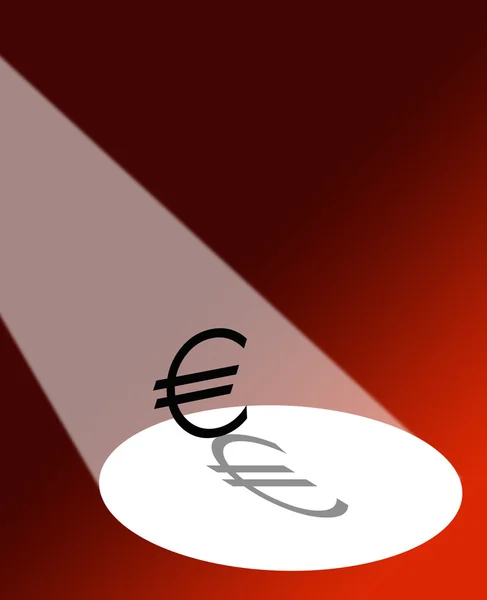 Euro in the spotlight — Stock Photo, Image